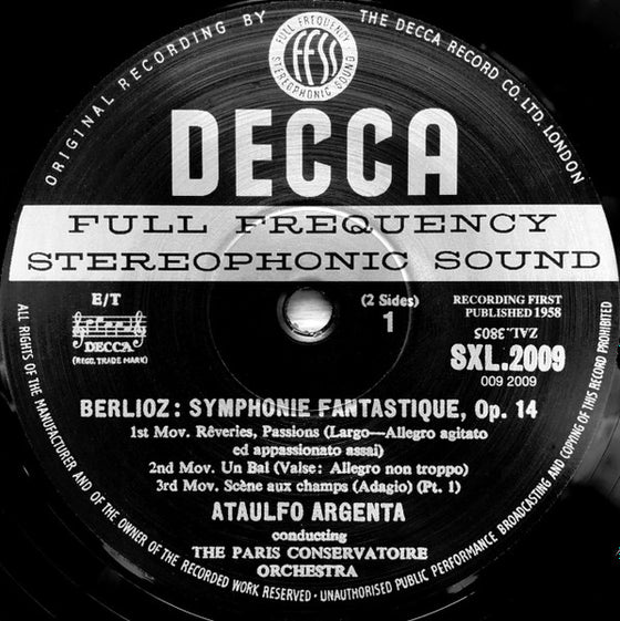 Berlioz – Symphonie Fantastique - Ataulfo Argenta, The Paris Conservatoire Orchestra