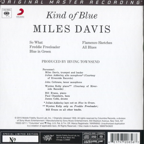 Miles Davis - Kind of Blue (Hybrid SACD, Ultradisc UHR) - Audiophile