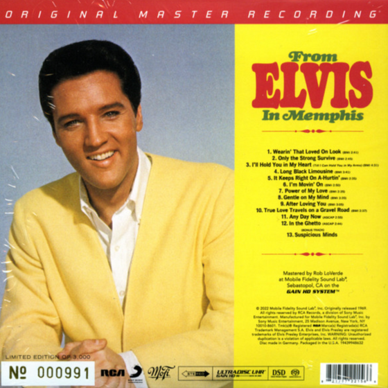 Elvis Presley - From Elvis in Memphis (Hybrid SACD, Ultradisc UHR) - Audiophile