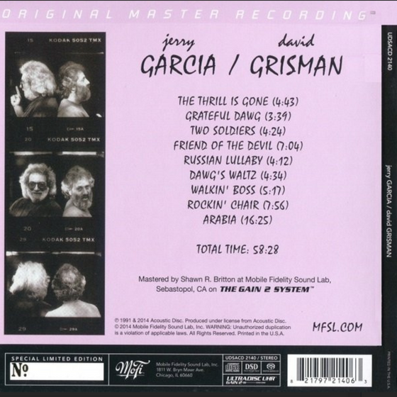 Jerry Garcia and David Grisman - Garcia/Grisman (Hybrid SACD, Ultradisc UHR) - Audiophile