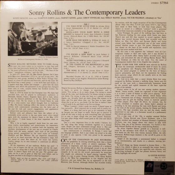 Sonny Rollins And The Contemporary Leaders 