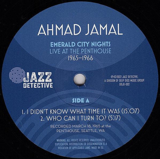 Ahmad Jamal – Emerald City Nights Live At The Penthouse 1965-1966 (2LP) - AudioSoundMusic