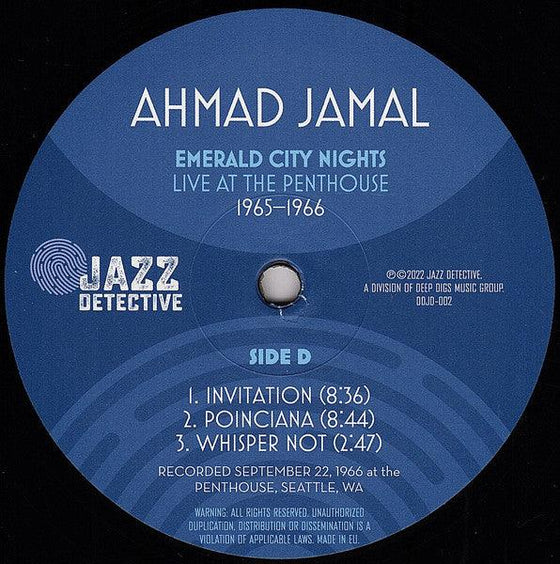 Ahmad Jamal – Emerald City Nights Live At The Penthouse 1965-1966 (2LP) - AudioSoundMusic