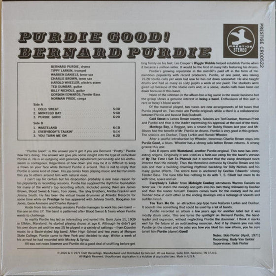 Bernard Purdie - Purdie Good! - AudioSoundMusic