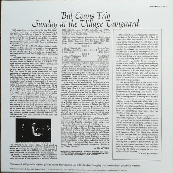 Bill Evans - Sunday at The Village Vanguard (Original Jazz Classics) - AudioSoundMusic