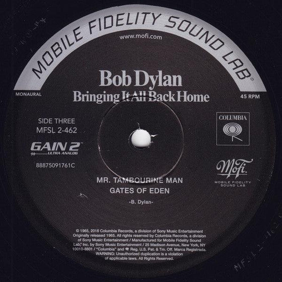 Bob Dylan – Bringing It All Back Home (2LP, 45RPM, Mono, Ultra Analog, Half-speed Mastering) - AudioSoundMusic