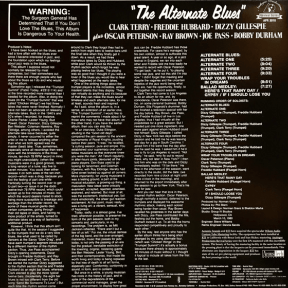 Clark Terry, Freddie Hubbard, Dizzy Gillespie Plus Oscar Peterson - The Alternate Blues (Analogue Productions - Revival Series) - Audiophile