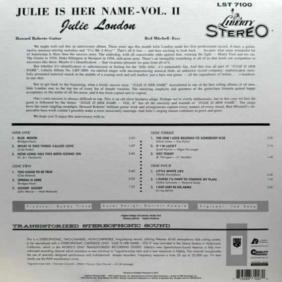 Julie London - Julie Is Her Name Volume II (2LP, 45RPM) - AudioSoundMusic