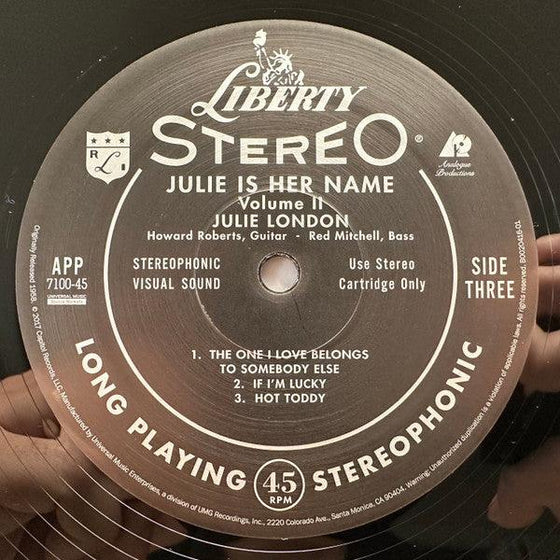 Julie London - Julie Is Her Name Volume II (2LP, 45RPM) - AudioSoundMusic