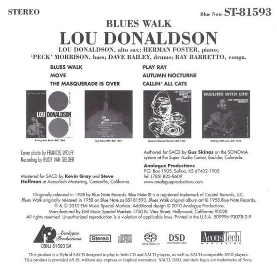 Lou Donaldson – Blues Walk (Hybrid SACD)