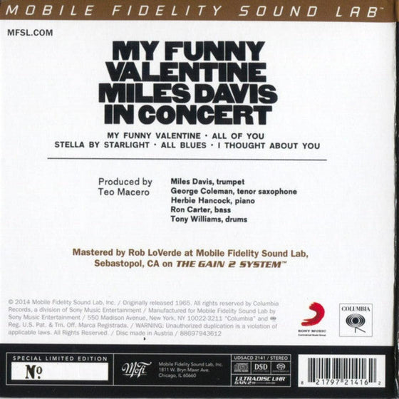 Miles Davis - My Funny Valentine (Hybrid SACD, Ultradisc UHR) - AudioSoundMusic