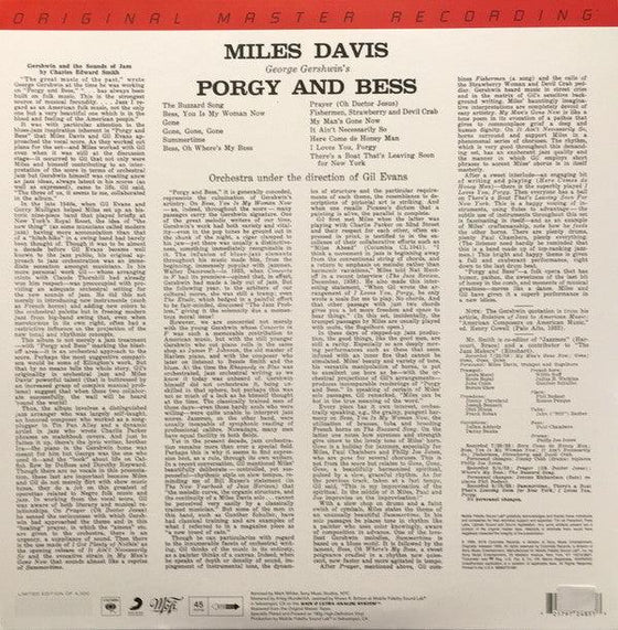 Miles Davis - Porgy and Bess (2LP, Ultra Analog, Half-speed Mastering, 45 RPM, Unsealed) - AudioSoundMusic