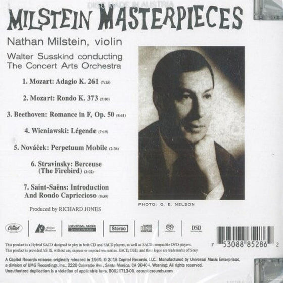 Nathan Milstein & Walter Susskind - Masterpieces For Violin And Orchestra - Mozart, Beethoven, Wieniawski, Novacek, Stravinsky, Saint-Saens (Hybrid SACD)