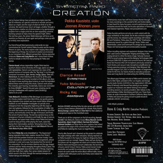 Pekka Kuusisto & Joonas Ahonen – Symmetria Pario : Creation AUDIOPHILE