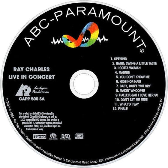 Ray Charles Live In Concert (Hybrid SACD) - AudioSoundMusic