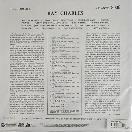 Ray Charles - Ray Charles (2LP, 45RPM, Mono) - AudioSoundMusic