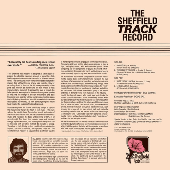 Robbie Buchanan, James Newton Howard, Lenny Castro, Nathan East, Mike Landau, Carlos Vega – The Sheffield Track Record  - Audiophile