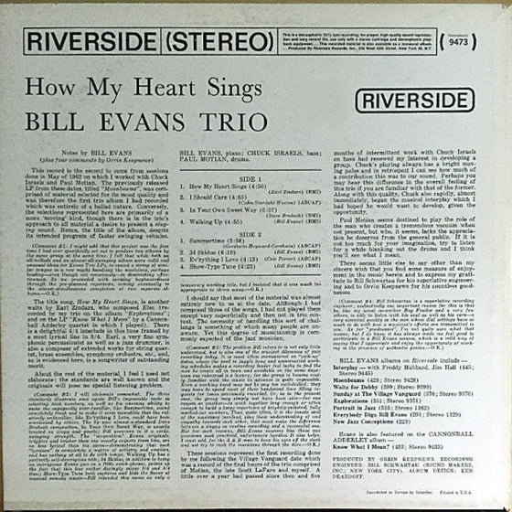 The Bill Evans Trio - How My Heart Sings! - AudioSoundMusic