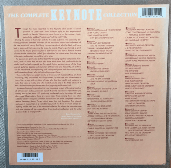 The Complete Keynote Collection (21 LPs, Box set, Mono, 33 & 45 RPM, unsealed, Number 1498) - AudioSoundMusic