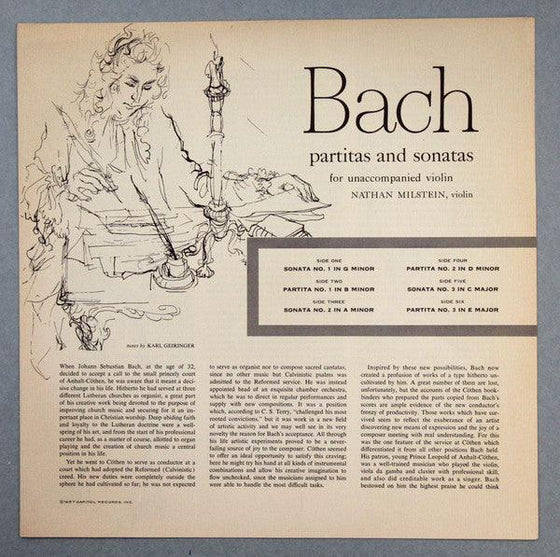 Bach - Partitas & Sonatas for unaccompanied violin - Nathan Milstein (3LP, Box set, Mono) - AudioSoundMusic