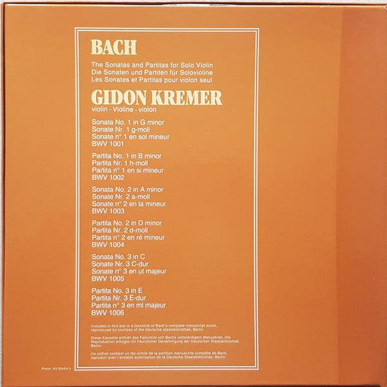 Bach - The Sonatas And Partitas For Solo Violi - Gidon Kremer (3LP, Box set, DMM) - AudioSoundMusic