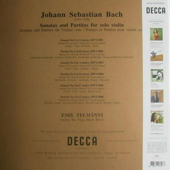 Bach - Three Sonatas and Three Partitas For Unaccompanied Violin - Emil Talmanyi (3LP, Box set, Mono) - AudioSoundMusic