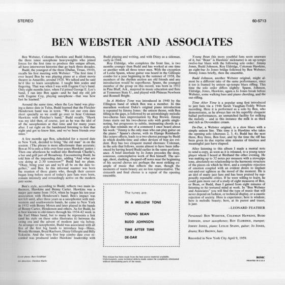 Ben Webster And Associates (2LP, 45RPM) - AudioSoundMusic