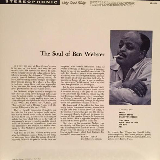 Ben Webster - The Soul Of Ben Webster (2LP, 45RPM, 200g) - AudioSoundMusic