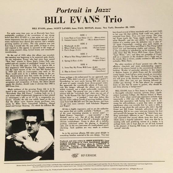 Bill Evans Trio – Portrait In Jazz (2LP, 45 RPM, Box, 1STEP, SuperVinyl) - AudioSoundMusic