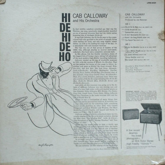 Cab Calloway - Hi De Hi De Ho - AudioSoundMusic