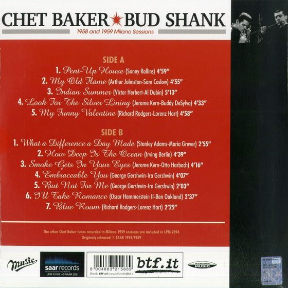 Chet Baker, Bud Shank – 1958 And 1959 Milano Sessions - AudioSoundMusic