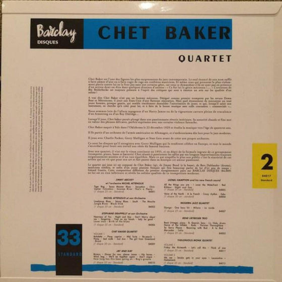 Chet Baker Quartet - Chet Baker in Paris, Vol 2 (Mono) - AudioSoundMusic