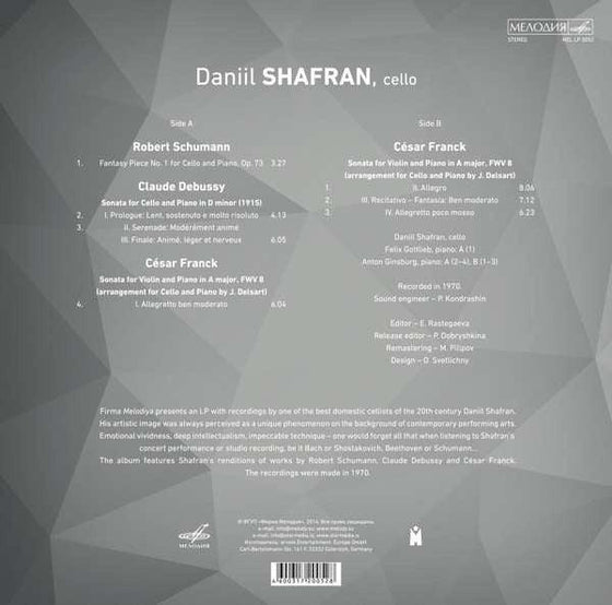 Daniel Shafran Vol. 1 - Schumann, Debussy, Franck (Mono) - AudioSoundMusic