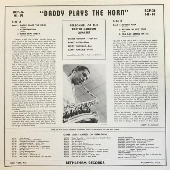 Dexter Gordon - Daddy Plays The Horn (Mono) - AudioSoundMusic