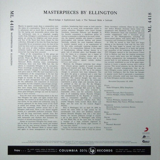 Duke Ellington - Masterpieces (1LP, 33RPM, Mono, Analogue Productions) - AudioSoundMusic