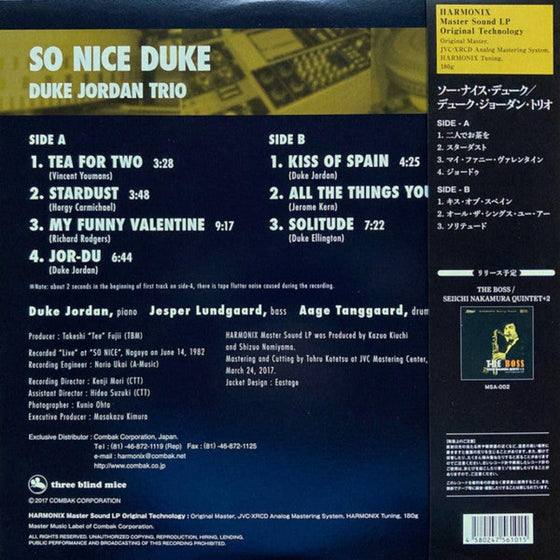 Duke Jordan Trio – So Nice Duke (Japanese Edition) - AudioSoundMusic