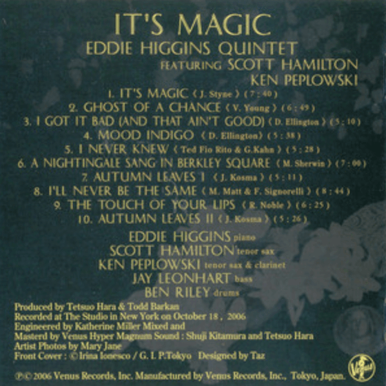 Eddie Higgins Quintet - It's Magic (Japanese edition) - AudioSoundMusic