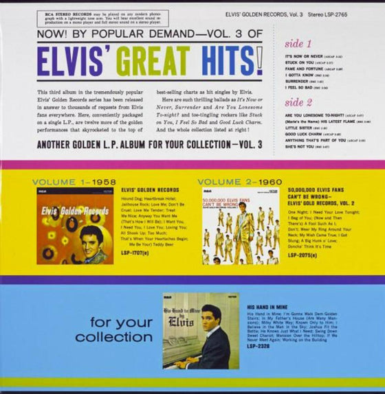 Elvis Presley - Elvis' Golden Records Volume 3 (2LP, 45RPM, Number 00076) - AudioSoundMusic