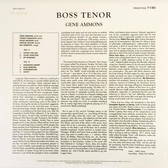 Gene shops Ammons Boss Tenor Album