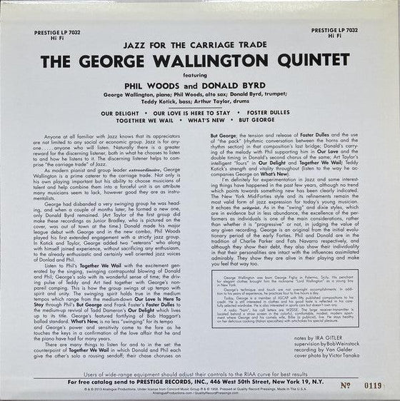 George Wallington Quintet - Jazz For The Carriage Trade (Mono, 200g) - AudioSoundMusic