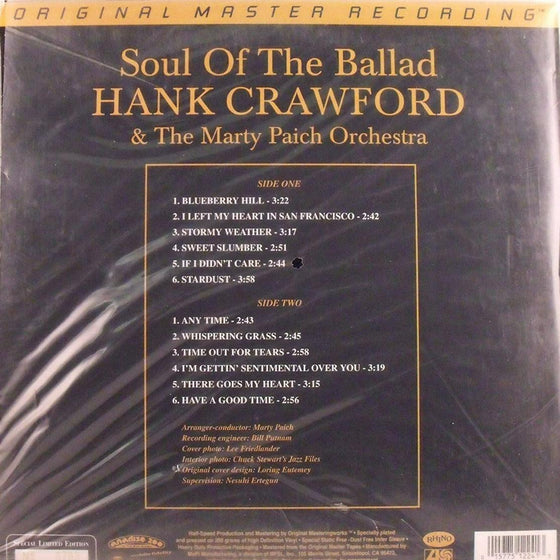 Hank Crawford and The Marty Paich Orchestra – Soul Of The Ballad (ANADISQ 200™, Half-speed Mastering, 200g) - AudioSoundMusic