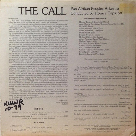 Horace Tapscott - The Call - AudioSoundMusic