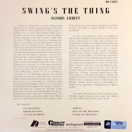 Illinois Jacquet - Swing's The Thing (2LP, Mono, 45RPM, 200g) - AudioSoundMusic