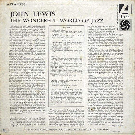 John Lewis - The Wonderful World Of Jazz - AudioSoundMusic