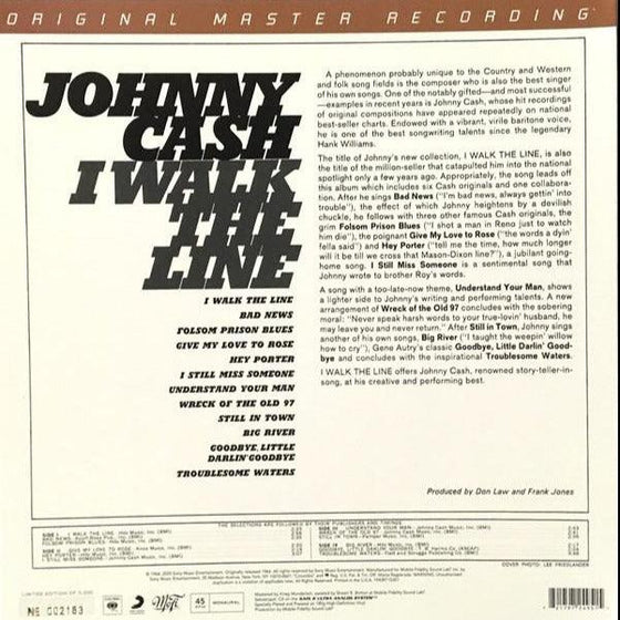 Johnny Cash - I Walk the Line (2LP, Ultra Analog, Half-speed Mastering, Mono, 45RPM) - AudioSoundMusic