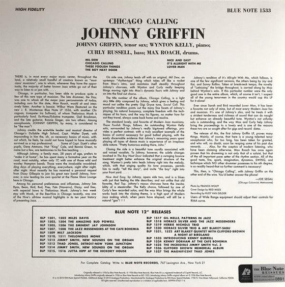 Johnny Griffin - Introducing Johnny Griffin (2LP, 45RPM, Mono, Limited & Numbered Edition) - AudioSoundMusic