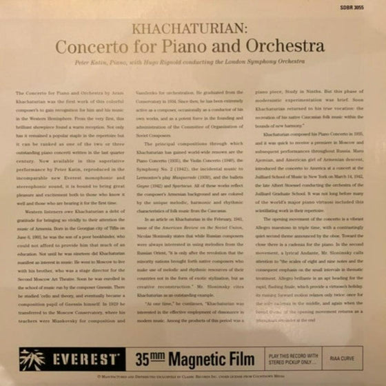 Khachaturian - Concerto for Piano and Orchestra - Peter Katin & Hugo Rignold (2LP, 45RPM, 200g) - AudioSoundMusic