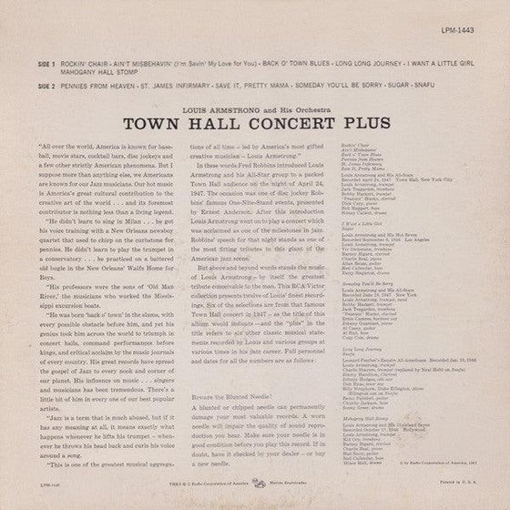 Louis Armstrong & His Orchestra - Town Hall Concert Plus (Mono) - AudioSoundMusic