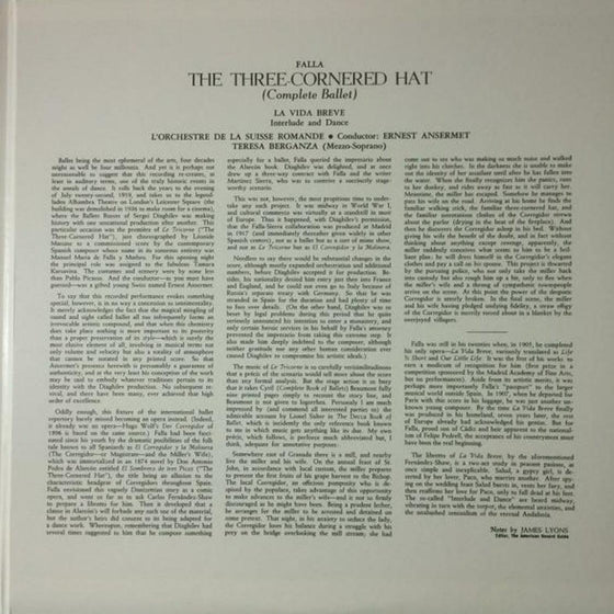 Manuel de Falla - The Three-Cornered Hat - Teresa Berganza, & Ernest Ansermet (2LP, 45RPM) - AudioSoundMusic