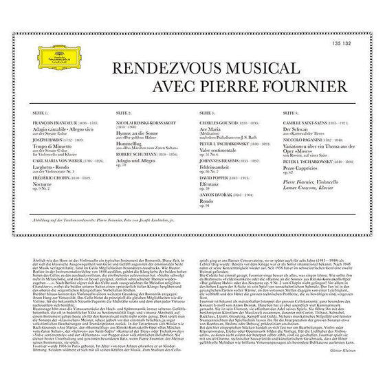 Rendez vous Musical avec Pierre Fournier - Haydn, Chopin, Rimsky-Korsakov, Schumann, Tchaikovsky, Brahms, Dvorak, … (2LP, 45RPM) - AudioSoundMusic